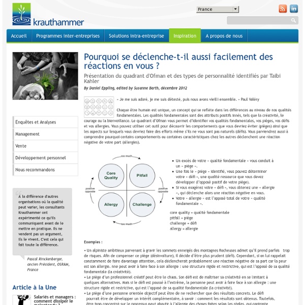 Pourquoi se déclenche-t-il aussi facilement des réactions en vous ?