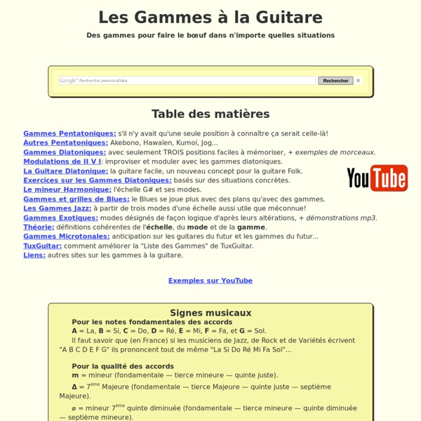 Gammes faciles à la Guitare avec accords d'accompagnement