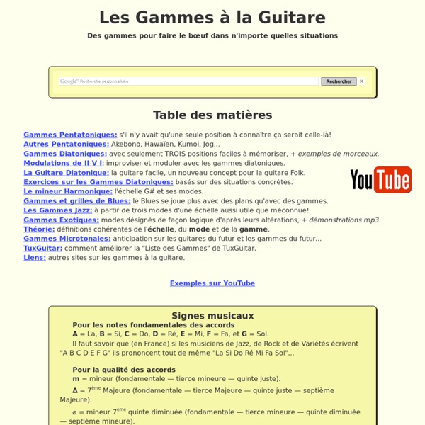 Gammes faciles à la Guitare avec accords d'accompagnement