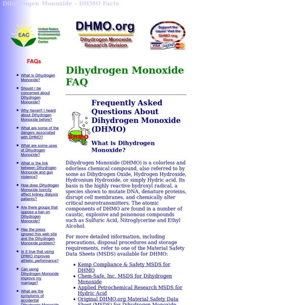 Facts About Dihydrogen Monoxide