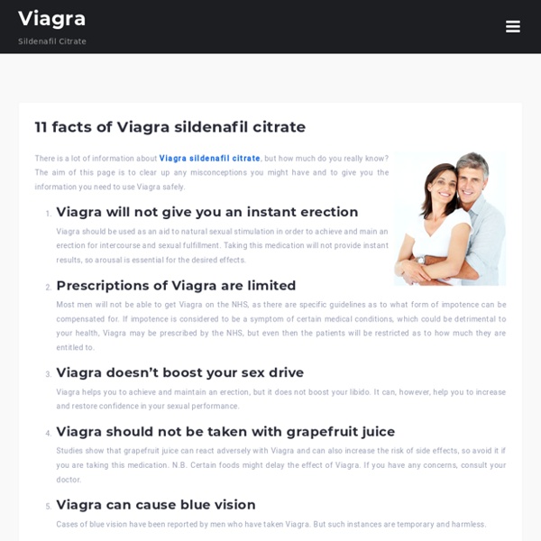 Few of the 11 facts of Viagra for you