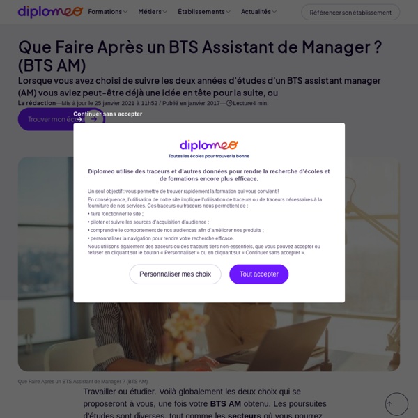 Que faire après un BTS assistant manager ?