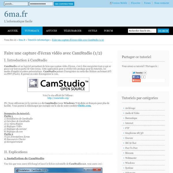 Tutoriel CamStudio