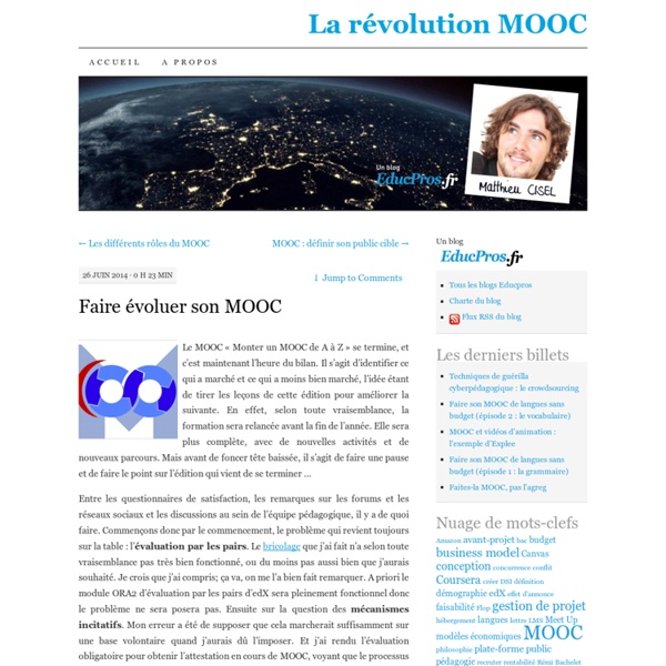 Faire évoluer son MOOC