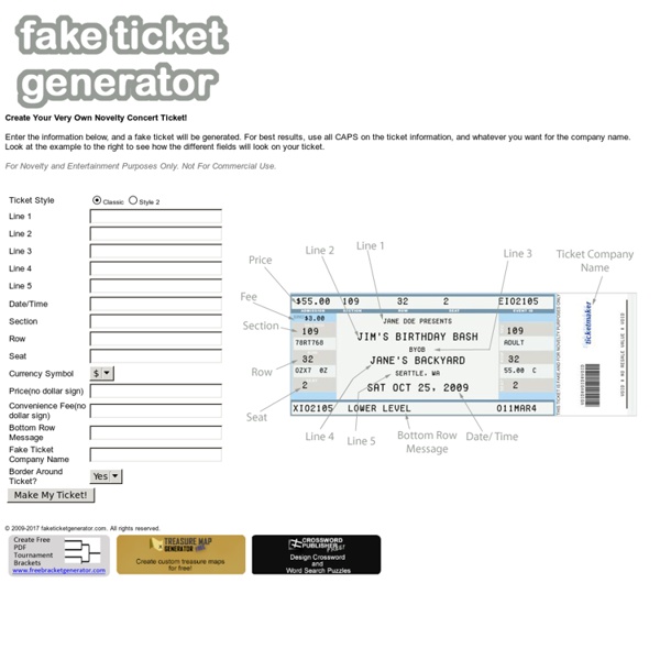 Fake Concert Ticket Generator