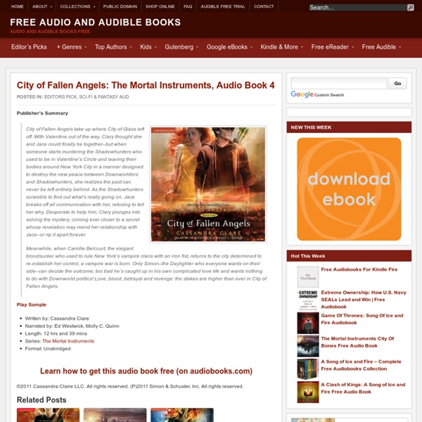 City of Fallen Angels: The Mortal Instruments, Audio Book 4