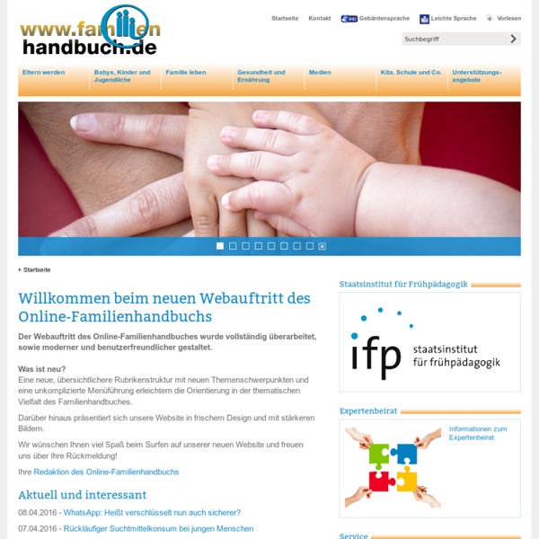 Das Online-Familienhandbuch des Staatsinstituts für Frühpädagogik (IFP)