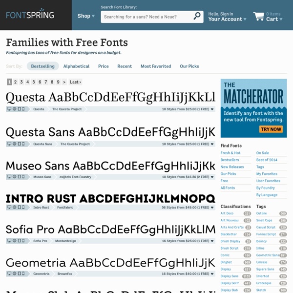 Families with Free Fonts