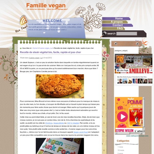 Famille vegan » Recette de steak végétal bio, facile, rapide et pas cher
