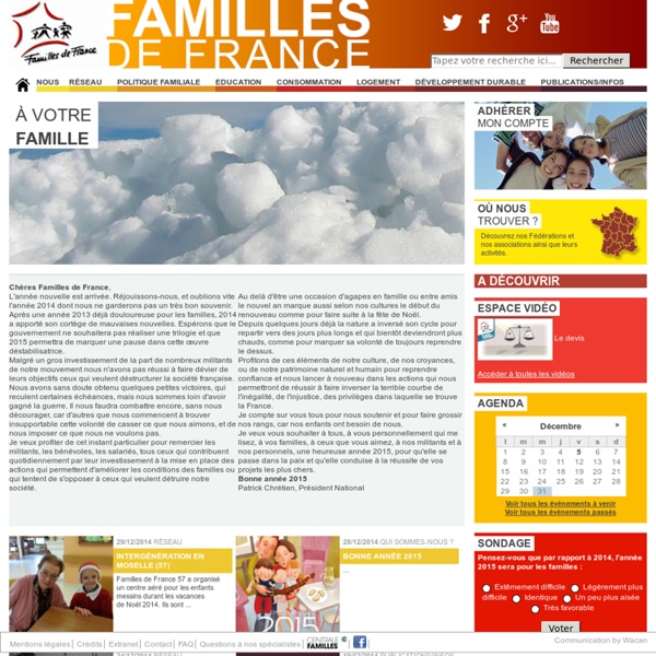 Association familiale Familles de France : : : familles-de-france.org - <b><font size="3">Familles de France écrit au président de la République</font></b>