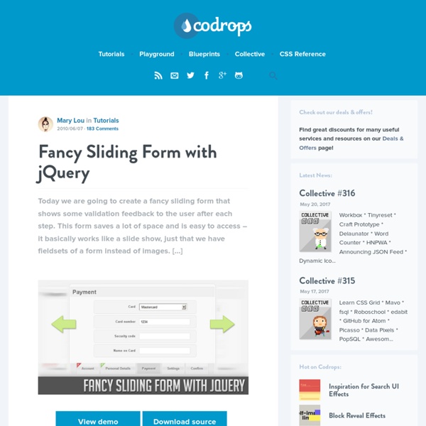 Fancy Sliding Form with jQuery