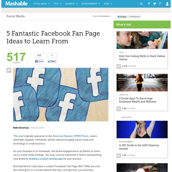 5 Fantastic Facebook Fan Page Ideas to Learn From