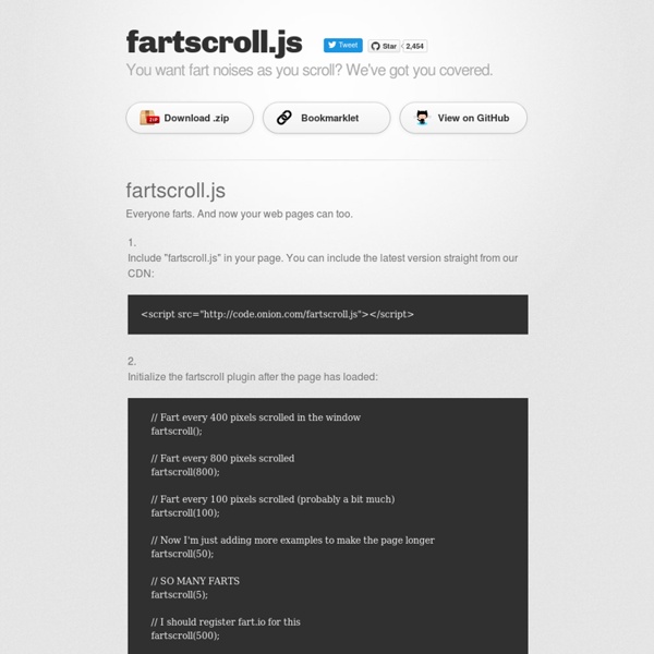 Everyone farts. And now your web pages can too.