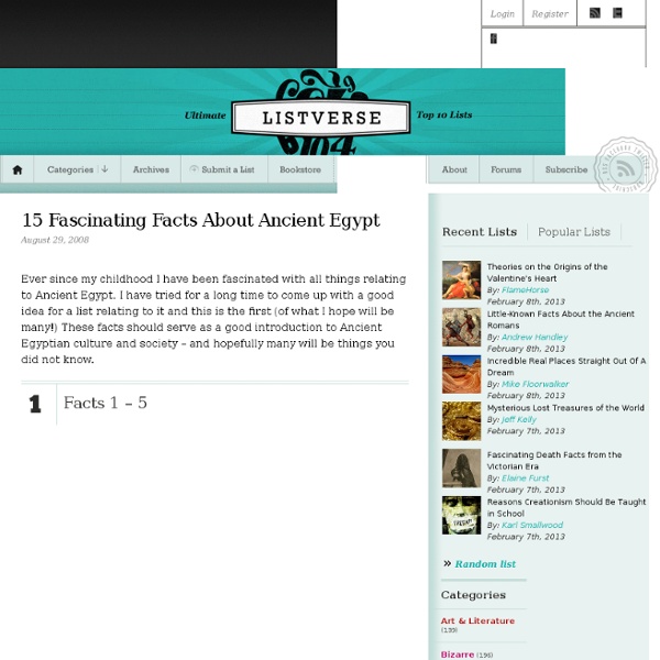 15 Fascinating Facts About Ancient Egypt