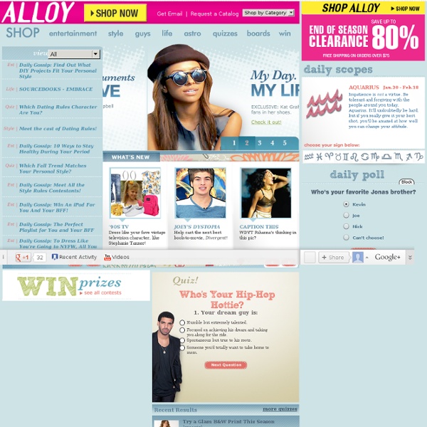 Top teen site for fashion, celebrities, horoscopes & quizzes - Alloy.com