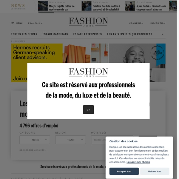 FashionJobs.com - Le site emploi des professionnels de la mode, du luxe et de la beauté