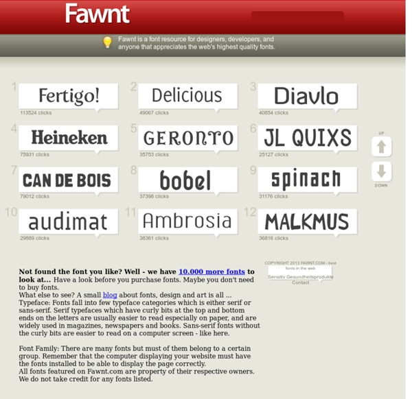 Fawnt: Top kostenlose Fonts und riesiges Font - Archiv