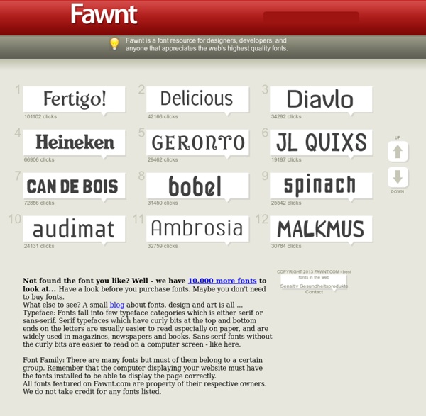 Fawnt: Top kostenlose Fonts und riesiges Font - Archiv