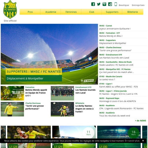 Fcnantes.com, site officiel du Football Club de Nantes