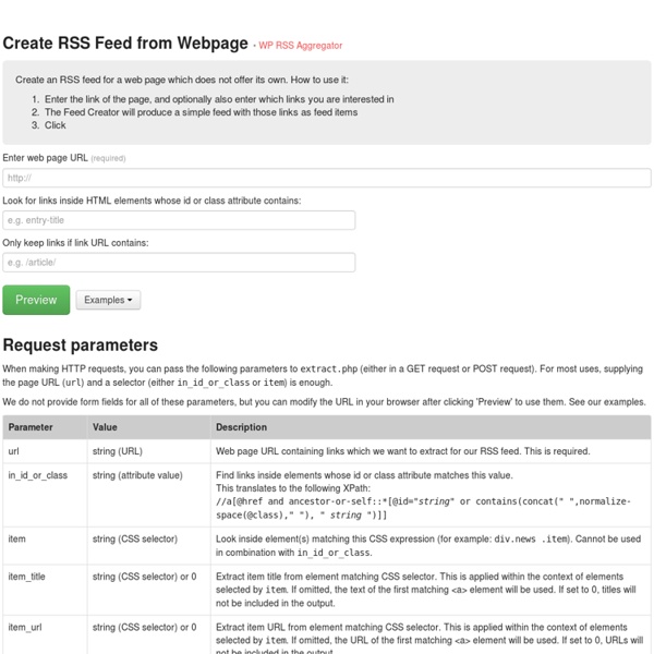 Feed Creator · WP RSS Aggregator