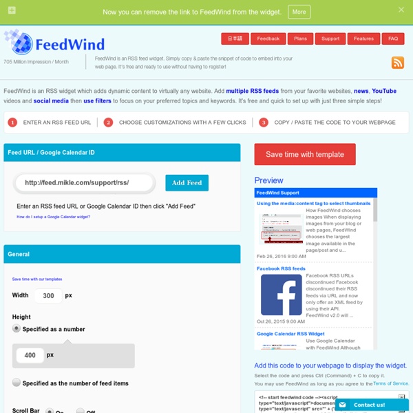 RSS feed widget free from FeedWind, the best RSS widget available