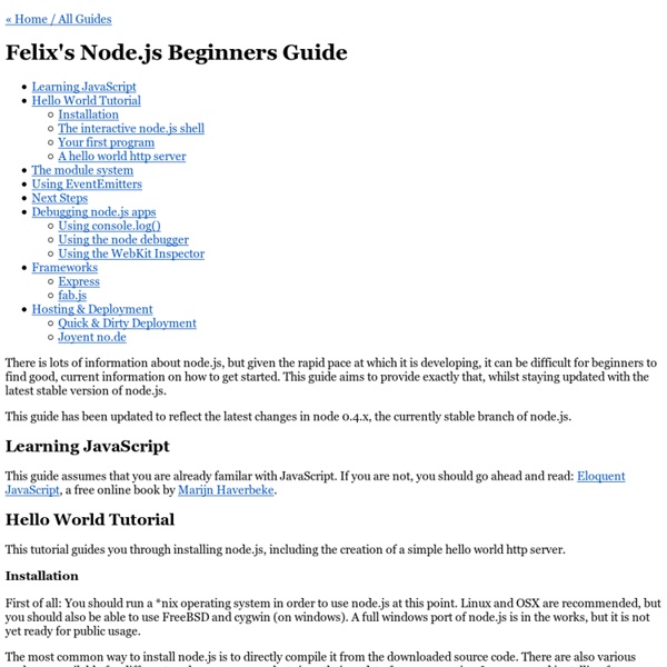 Felix's Node.js Beginners Guide