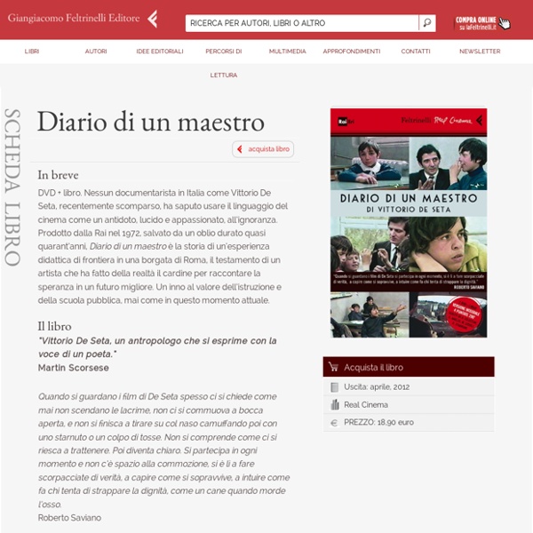 Vittorio De Seta - Diario di un maestro - Film Feltrinelli Editore - Real Cinema - 9788807740770