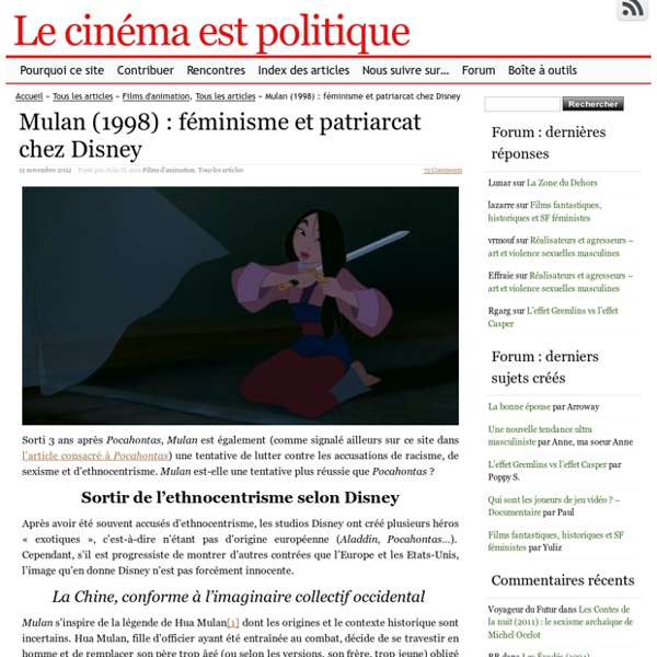 Mulan (1998) : féminisme et patriarcat chez Disney