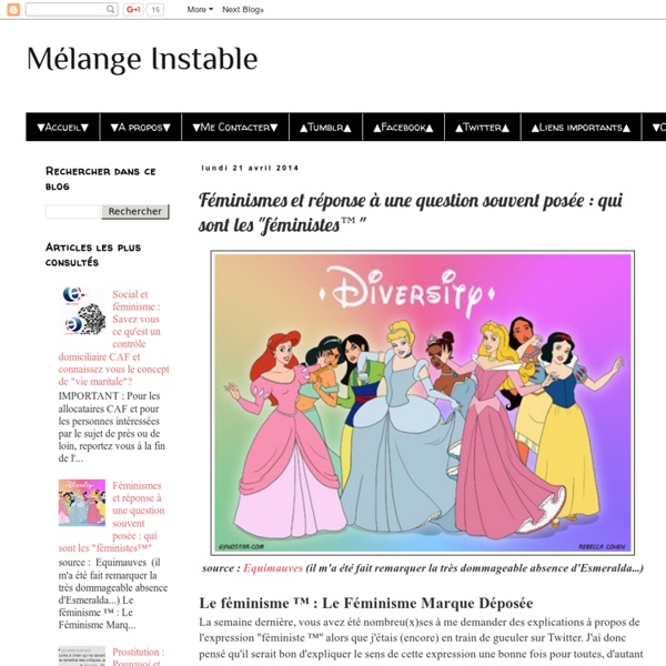 Mélange Instable: Féminismes et réponse à une question souvent posée : qui sont les "féministes™"