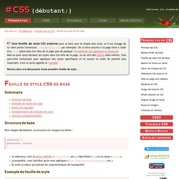 Feuille de style CSS de base par l'exemple - CSS Débutants