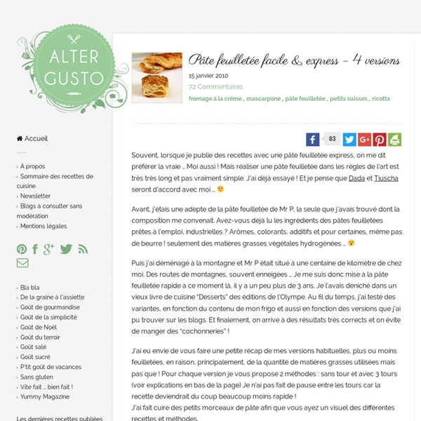 Pâte feuilletée facile & express - 4 versions -