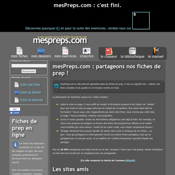 MesPreps.com - Fiches de prep en ligne