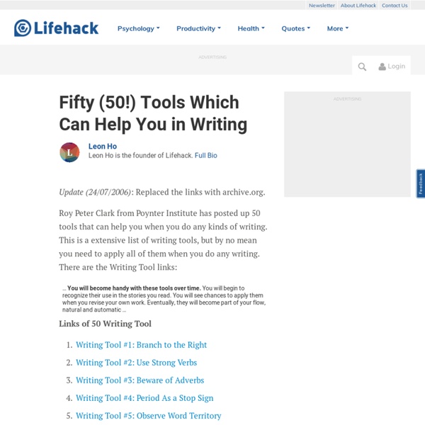 Fifty (50!) Tools which can help you in Writing - StumbleUpon