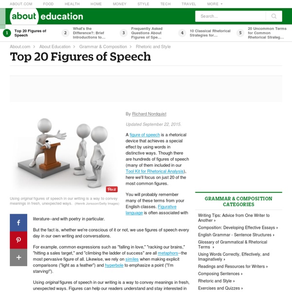 Top 20 Figures of Speech - Figurative Language - Definitions and Examples of Figures of Speech