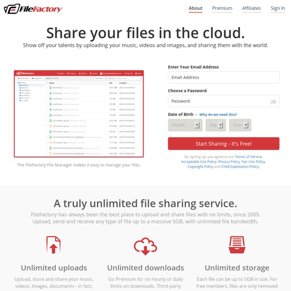 Free file hosting. File sharing. File upload. FileFactory.com