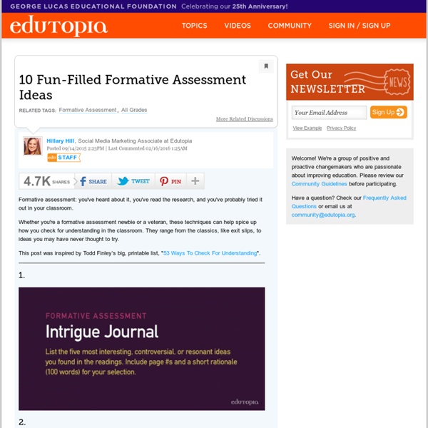 10 Fun-Filled Formative Assessment Ideas