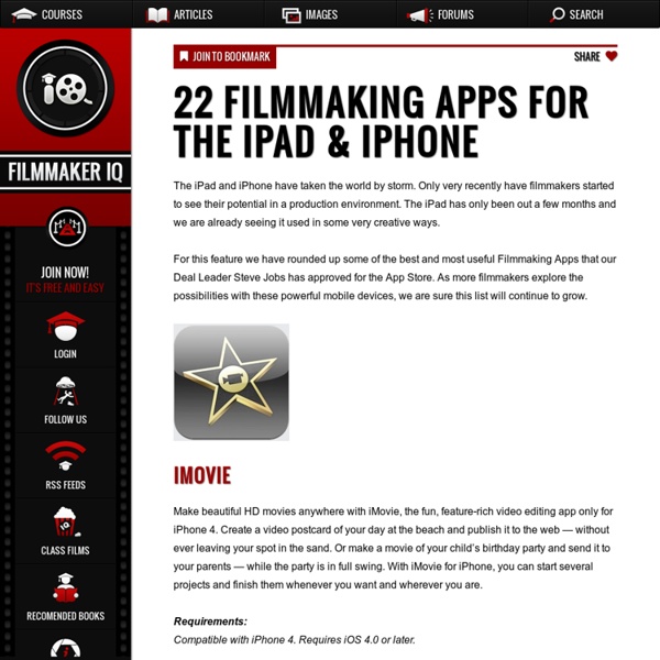22 Filmmaking Apps for the iPad & iPhone