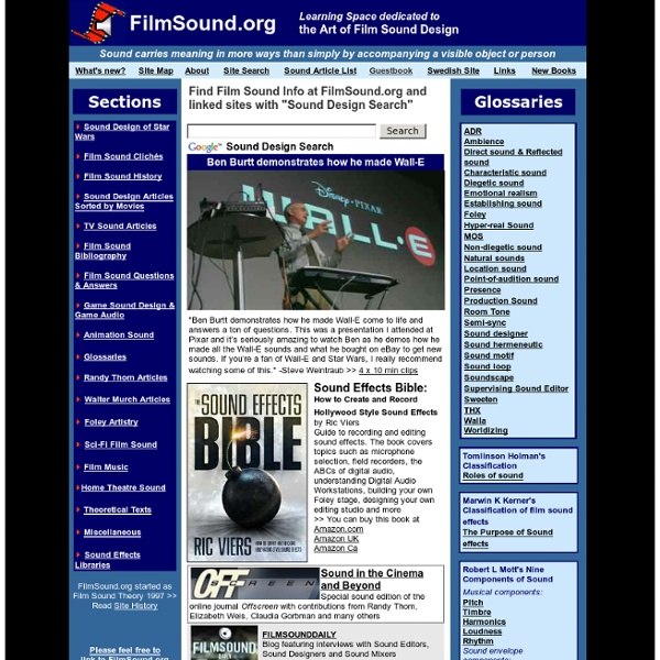 FilmSound.org: dedicated to the Art of Film Sound Design & Film Sound Theory
