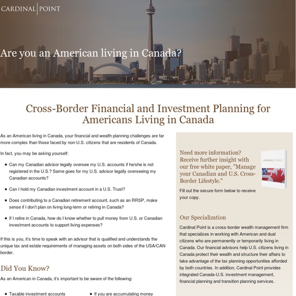 Cross Border Financial Planning Advisor