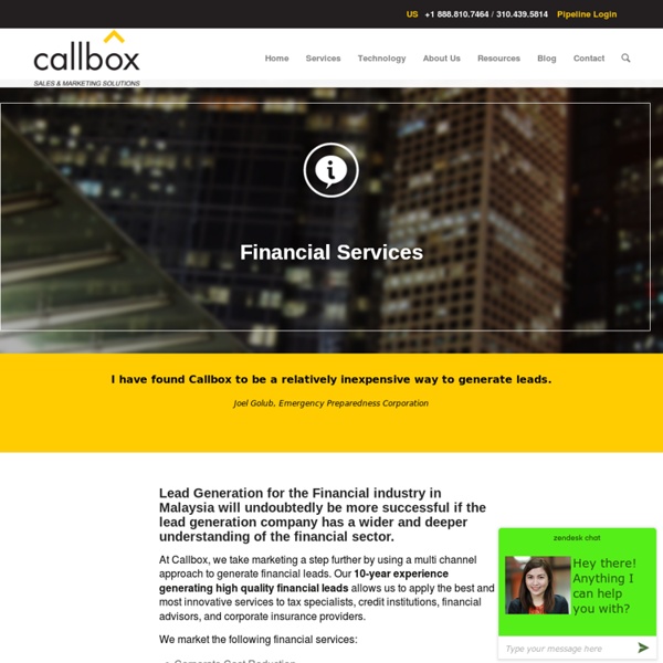 Financial Services - B2B Lead Generation Company Malaysia
