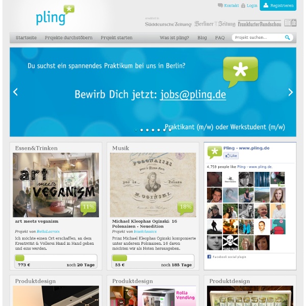 Www.pling.de - pling - Finanzierung von kreativen Projekten!