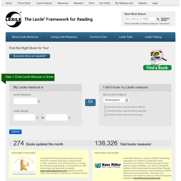 Find a Book - Lexile Framework for Reading