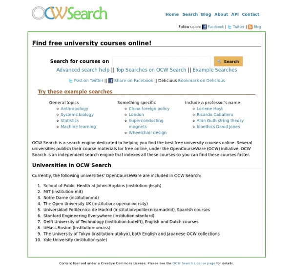 Find OpenCourseWare with OCW Search