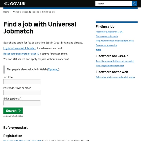 Directgov jobs and skills search - Job Homepage