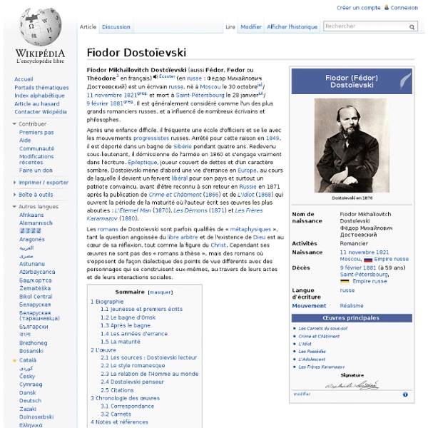 Fedor Dostoïevski Wikipédia