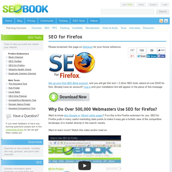 SEO for Firefox Extension: Free SEO Toolbar Firefox Browser Plugin