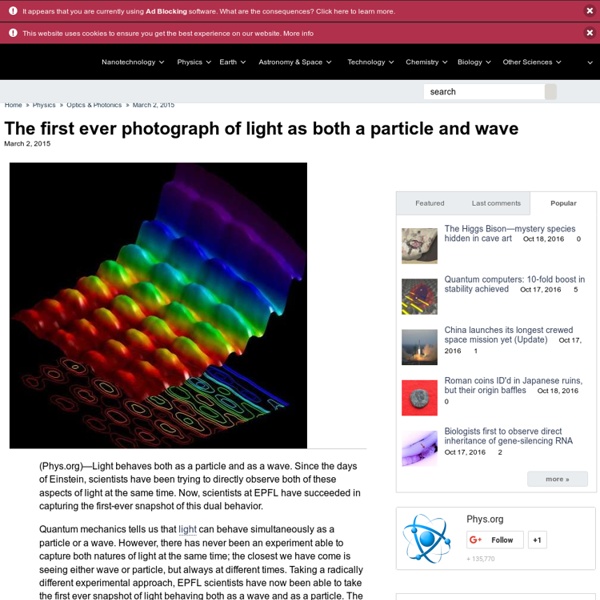 The first ever photograph of light as both a particle and wave