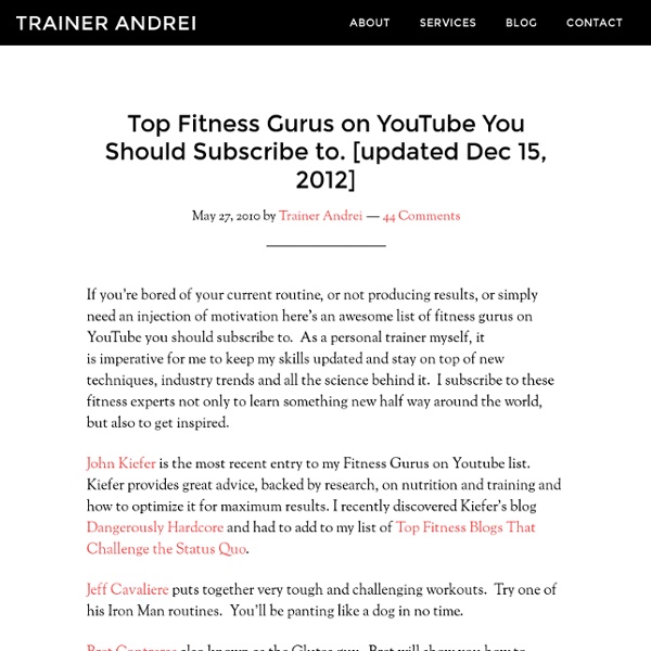 Fitness Gurus on YouTube