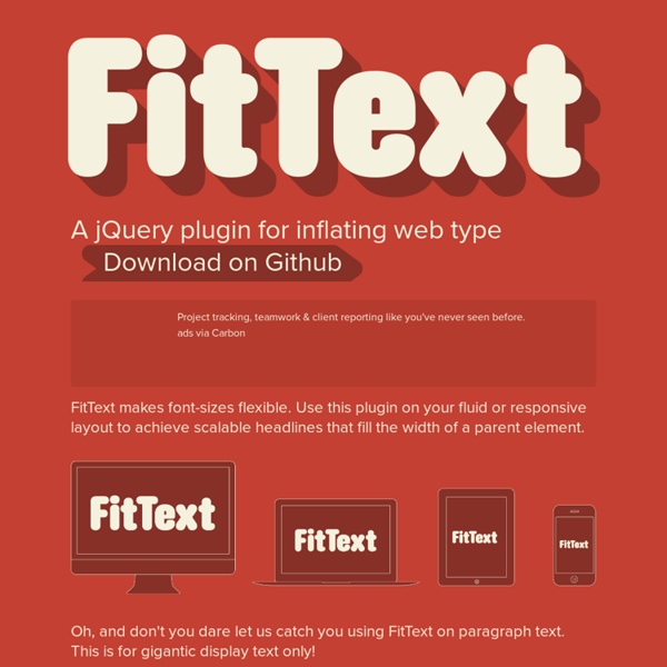 FitText - A plugin for inflating web type