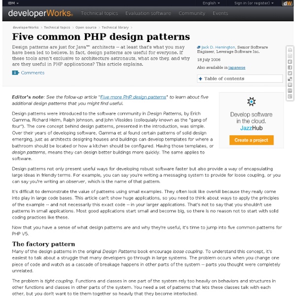 Five common PHP design patterns